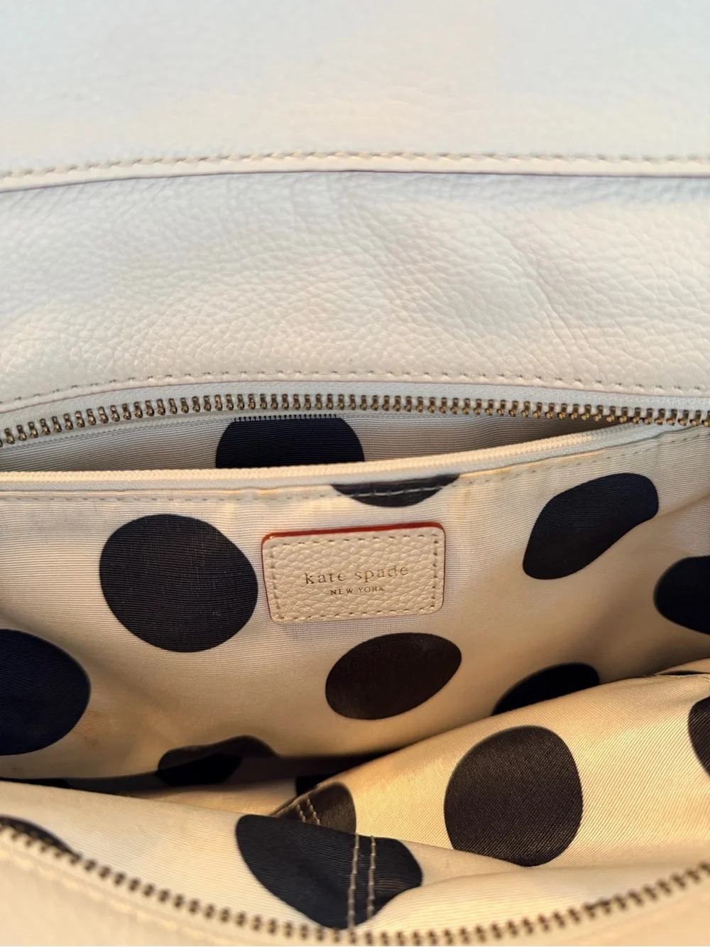 kate spade Cream Leather Double-Handle Satchel